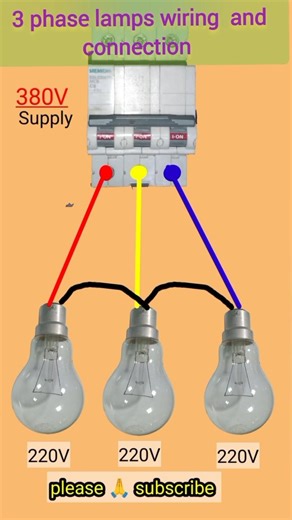 3 phase lamps wiring and connection#shorts#trending#viralvideo#tiktok#diy#reels#shortvideos#reels