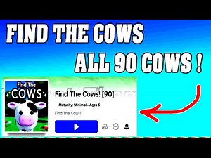 ALL 90 COWS in FIND THE COWS ROBLOX 🪨 [Update] [walkthrough] [How To Find All Cows]