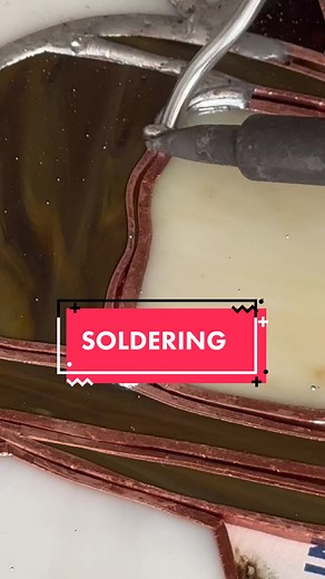 *Zoomed in and sped up 5x. I think this is my first soldering video? I’m not use to recording this process so it’s kinda weird for me lol. #stainedglass #stainedglassart #stainedglassartist #stainedglassartwork #stainedglasstools #stainedglasstutorial #soldering #solderingiron #glasstok #workinprogressart