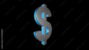 Dollar, money, animation in PNG format with ALPHA transparency channel. 4K