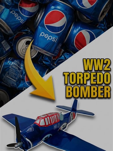 I Turned 24 Pepsi Cans into a WW2 Torpedo Bomber Turning literal trash into an absolute unit. 🗑️➡️🔥 I used 24 Pepsi cans to scratch-build this Grumman TBF Avenger. Wait until you see how it comes out! 🤯 Follow for the next build! #SodaCanModels #Upcycling #WW2History #MetalArt #Pepsi #ModelBuilding #DIYProject #GrummanAvenger #Satisfying #Maker