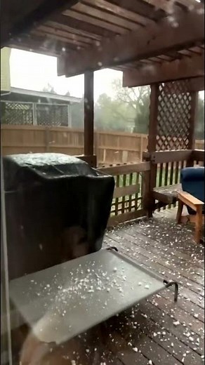 Large hail bounces off deck in Colorado