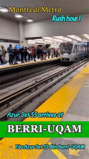 Montreal Metro•Azur Train Set 55 arrives at Berri-UQAM | Azur Set 55 đến Berri-UQAM |Jan. 08, 2026