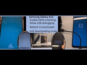 Samsung Galaxy A12 | Enable OEM unlocking & USB debugging | Reboot to bootloader | Exit Downloading