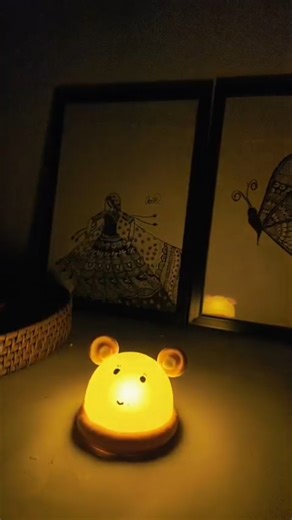 Turning off the noise, turning on the calm ✨🤍 This little light feels like comfort 🐻💛