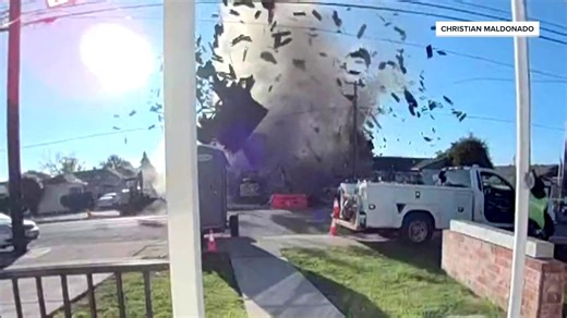 Doorbell camera captures massive home explosion in California