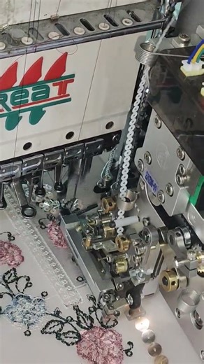 4 Beads 2 Sequence Machine l Cut Bead Pipe Bead Pearl Diamond #beads #machine #embroidery