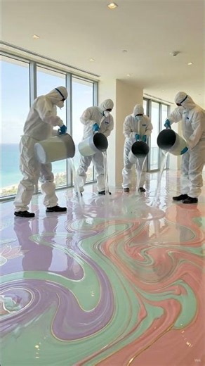 Mesmerizing Resin Floor Transformation 🌀 #resinart #epoxyresin #viralshorts
