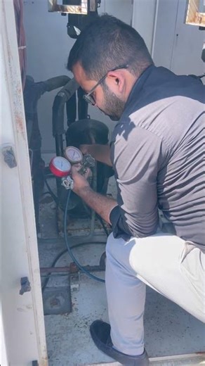 Package ac unit gas inspection #hvactechnician #viralvideo