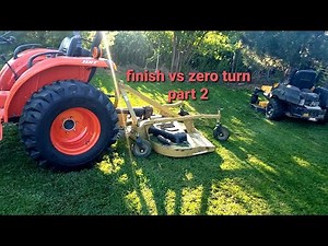 #76 kubota L2501 with landpride 72" finish mower battles Cub Cadet commercial 54" zero turn