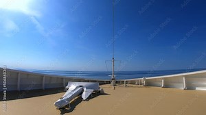 amazing ocean view from the cruise ship. view from a sailing ship in the middle of the ocean. nose of a cruise ship