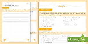 Level 3 Writing - Metaphor Worksheet