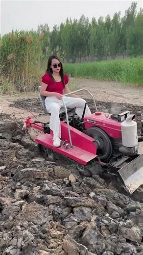 Greenhouse soil preparation, ditching, and fertilization machine; ditching depth 45×40 cm