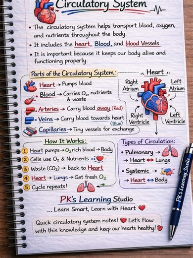 Don’t scroll! Your HEART works non-stop… but do you know HOW? Learn the Circulatory System in 30 seconds 👀✨ Simple. Visual. Easy to remember! 💡 Perfect for kids, students & teachers! 👉 Comment “HEART” to get the worksheet 👉 Follow PK’s Learning Studio for more fun learning 💛🌼 #scienceexperimentsnceforkids #circulatorysystem #learnontiktok #teachersoftiktok #sciencefun #edutok #learningisfun #biologybasics #studentlearning #pkslearningstudio #fyp #foryou #virallearning#learningthroughplay🙃
