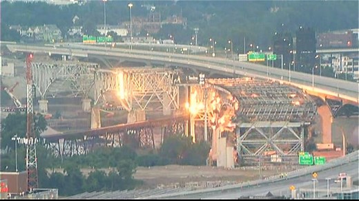 Bridge Demolition Rocks Cleveland