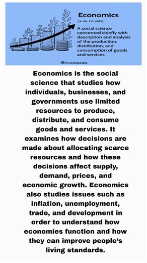 Economics: Study of Resources, Production, Distribution, and Economic Growth in Society