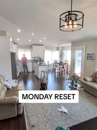 The baby just bouncing away in his bouncer is my favorite part! 😂 #mondayreset #cleanwithme #cleanwithmemotivation #timelapsevideo #timelapsecleaning