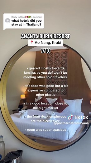 Replying to @Mars🇨🇦🇯🇲 PART 1 of rating all of the hotels & hostels that i stayed in while traveling Thailand 💌 #hostelrecommendations #hotelrecommendation #wheretostayinthailand #backpackingthailand #travelingthailand #hostellife #hotellife #fulltimetravel #luxuryhotels #socialhostels #thailandtravel #thailandtraveltips #thailandtips #backpackingtips #traveltips #midrangetravel #solotravel #blackgirlstravel