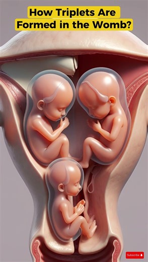 How Triplets Are Formed in the Womb | Identical vs Fraternal Triplets Explained in 3D