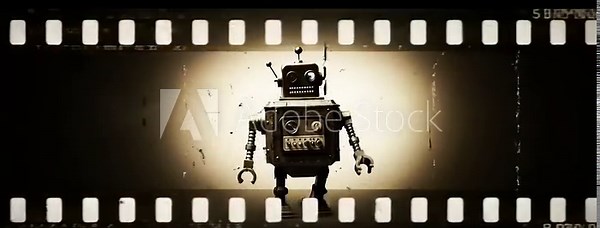 Vintage Robot Film Reel.