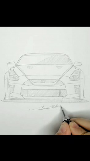 How to Sketch a Nissan GT-R 35 - Beginner's Guide