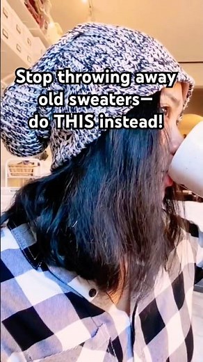 Turn an Old Sweater into a Cozy Beanie | Easy Sewing Hack #howtosew #sewingforbeginners