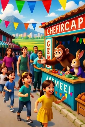 When Candy Grew on a Tree Monkey and Rabbit’ 2 #3danimation #cartoon #pixarstyle #facts