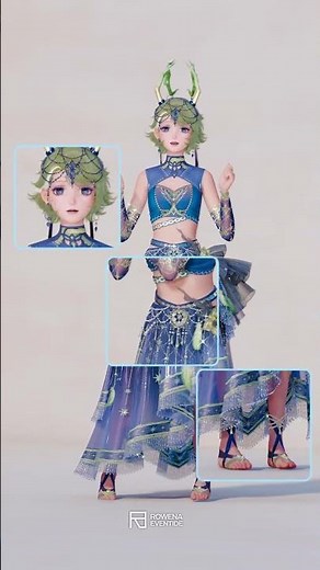 Infinity Nikki: 4 Outfits (with codes) Color Scheme: Blue + Green
