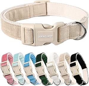 ARING PET Cotton Dog Collar-Soft Dog Collar for Small Dogs, Lightweight Comfortable Pet Collars with Quick Release Buckle for Small Medium Large Dog