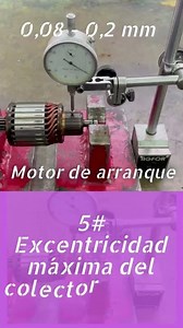 5# Excentricidad máxima del colector delgas Comprobaciones en motor de arranque