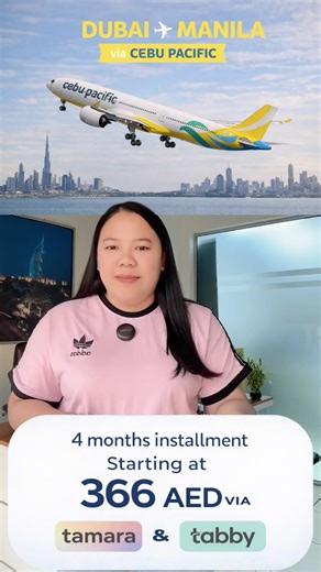 Silver Century Travel & Tourism on Instagram: "READY TO FLY? Book your air ticket with Cebu Pacific Dubai ✈️ Manila and enjoy unbeatable prices to your dream destination! 🔥 Only 366 AED 💳 Payable in 4-month installment via Tabby & Tamara 🎒 INCLUSIONS: ✅ 20KG Check-in baggage ✅ 7KG Hand carry ✅ Meal on board Don’t wait — your next adventure is just one click away! Book now and fly for less 💙 📲 WhatsApp: +971 52 567 5095 🏢 Visit Us: Room 14, M Floor, RKM Building Beside Al Qiyada Metro Stati