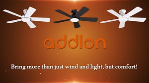 addlon Ceiling Fans with Lights, 52 inch Low Profile Ceiling Fan with Light and Remote Control, Flush Mount, Reversible, 3CCT, Dimmable, Noiseless, White Ceiling Fan for Bedroom, Indoor/Outdoor Use