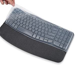 Keyboard Cover Skin for Logitech Wave Keys MK670 Combo Keyboard Skin, Logitech Wave Keys Wireless Ergonomic Keyboard Cover Protector Skin, Logitech Wave Keys Accessories, Clear