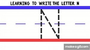 Write the Letter N - ABC Writing for Kids - Alphabet Handwriting by 123ABCtv on Make a GIF