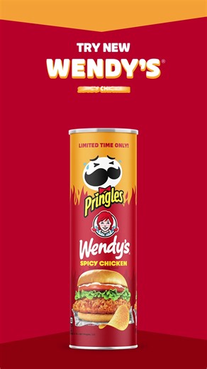 NEW Pringles @wendys Spicy Chicken. Available for a limited time only.