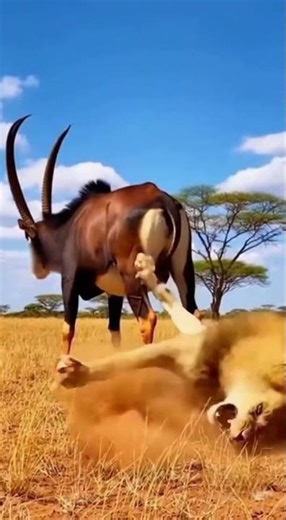 How will the Antelope Outsmart a Playful Lion? #danger #lion
