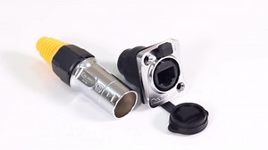 RJ45 Connector, Waterproof Metal Ethernet Cable Connector, Aviation Dual Port Circular Connector, Signal Panel Cat3e/5e 8P8C Connector for Home Network, Industrial Network, Stage Signal Connection