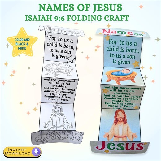 Isaiah 9:6 Names of Jesus Bible Verse Craft | Christmas Sunday School Lesson & Homeschool Activity - Etsy
