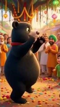 Kalu Madari Aaya 🐻 | Dancing Bear 😂 | #shorts #hindirhymes #viral