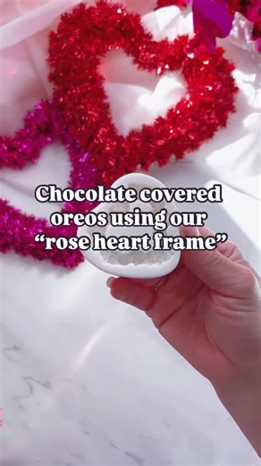 Delicious Chocolate Covered Oreos with Heart Frame