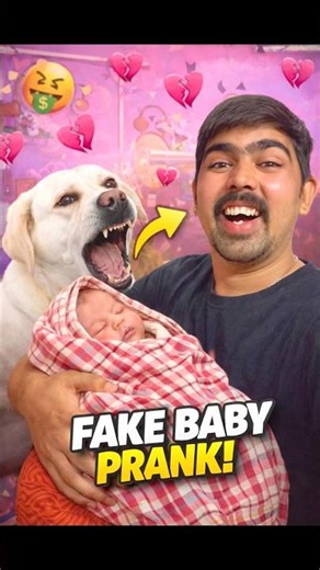 Fake Baby Prank 😳 | My Dog Got Jealous 😂 #prank #prankvideo #shorts #minivlog