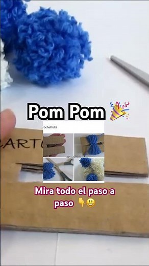 With cardboard? Learn to make pom-poms at home 😍