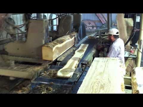 Sawing White Oak Logs with a Circular Head Saw