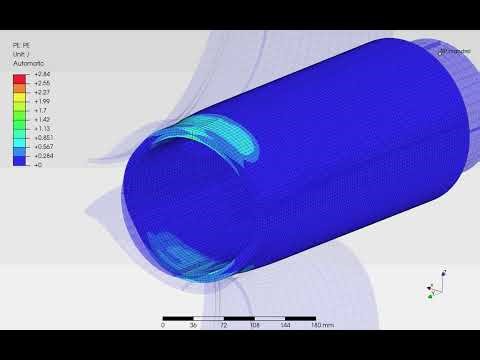 Example of tube hot rolling simulation with PrePoMax and the Expliciti solver of Calculix.