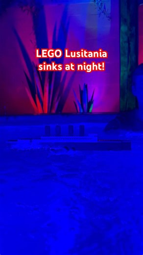 LEGO Lusitania sinks at night! #historicships #titanic #lusitania #oceanliner #lego #cruiseship