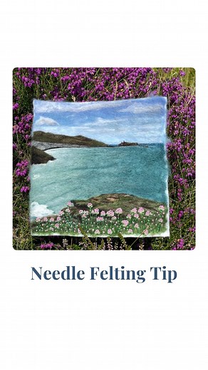 Same wool, same artist… different results...😁 . The first piece is from 4 years ago, when I was still figuring things out. . The second is in my book. What changed? . I learned how to build depth and realism by layering the background in soft transitions before adding detail. . This simple technique completely transformed my landscapes. . Want to learn how I do it step-by-step? . Grab my book Create Beautiful Needle Felted Landscapes, it’s full of everything I’ve learned (so you don’t have to g