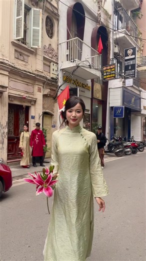 Fomo áo dài xanh matcha ngay cho sốp !! #aodai