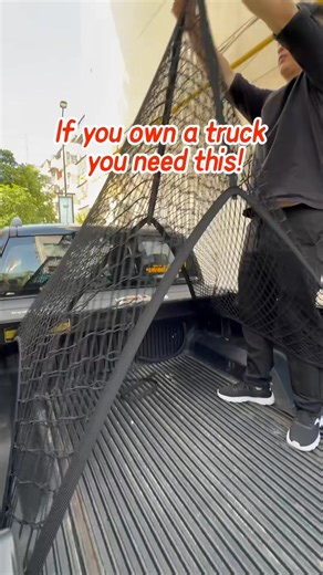 I use this cargo net in my truck bed — the stretch is strong and holds everything tight. It’s full coverage, super easy to hook on, and nothing slides around anymore.  Perfect for keeping my tools and gear in place. | Awesomety.N | Facebook