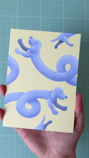 Round 2 of Postcard printing 🎨 - this time some really looong good boys 🐶🥰 #dachshund #postcard #tiktokillustration #artprint #seawhiteofbrighton