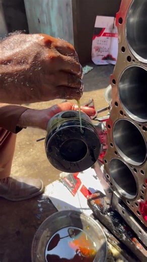 Engine Block Liner And Piston Installation #engineering #engine